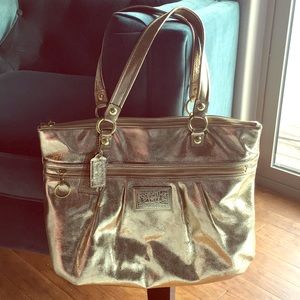Gold Coach Poppy Tote